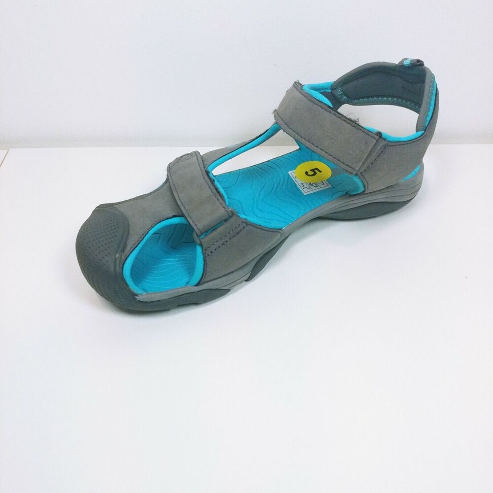 Teva Youth 5 / Woman 7 Sandals Aqua Blue Gray Putian Athletic Comfort walking